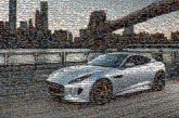cars fast jaguar automobile vehicles drive road bridge city