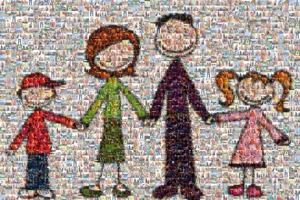 Family Illustration photo mosaic