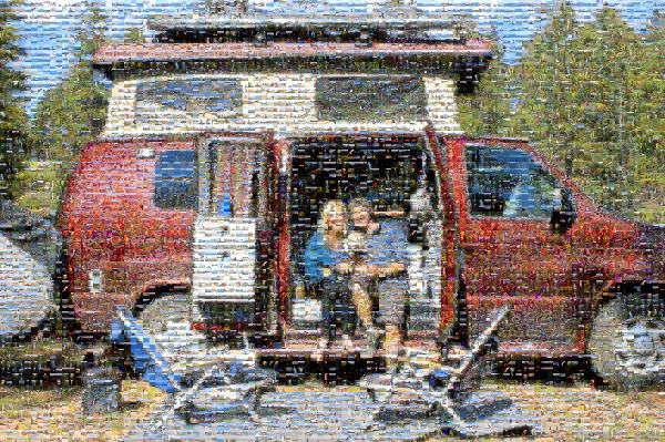 Couple Camping photo mosaic