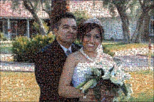 Happy Newlyweds photo mosaic