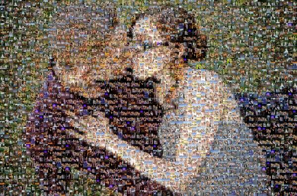 Engagement Kiss photo mosaic