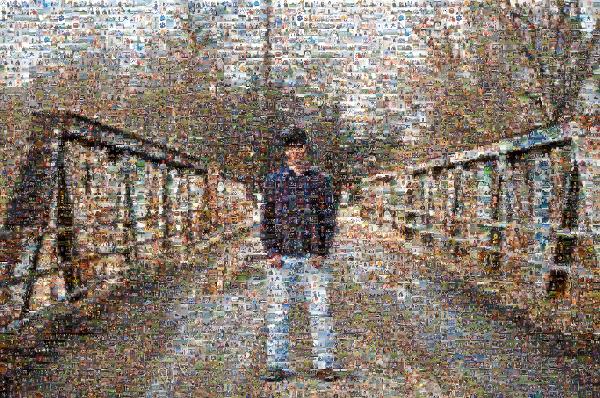 Man on Bridge photo mosaic