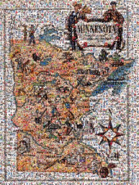 Map of Minnesota photo mosaic