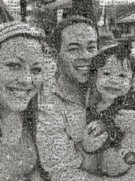 Family portrait photo mosaic