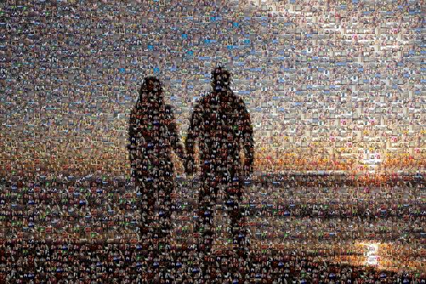 A Couple's Silhouette photo mosaic