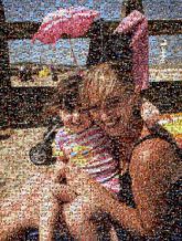 Day at the Beach summer fun family people faces portrait beach vacation travel sun ocean