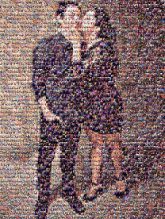 Kiss on the Cheek kissing couples people faces portraits man woman love young person distant distant