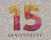15th Anniversary 15 years numbers letters text words celebrations celebrate milestones shapes patterns anniversary company