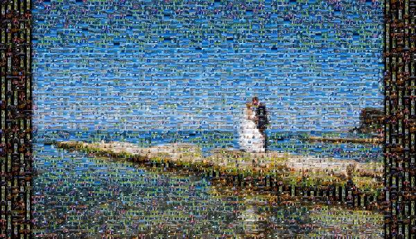 Lakeside Wedding photo mosaic