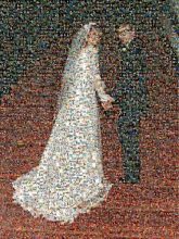 memories marriage wedding distance figures couples brides grooms veils gowns tuxedos stairs steps people