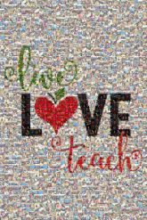 live love teachers teaching hearts symbols icons graphics text words letters script education school shapes