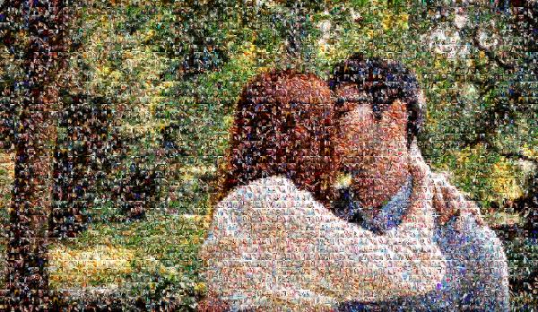 Kiss in the Park photo mosaic