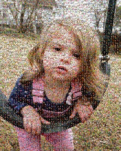 Child on a swing photo mosaic