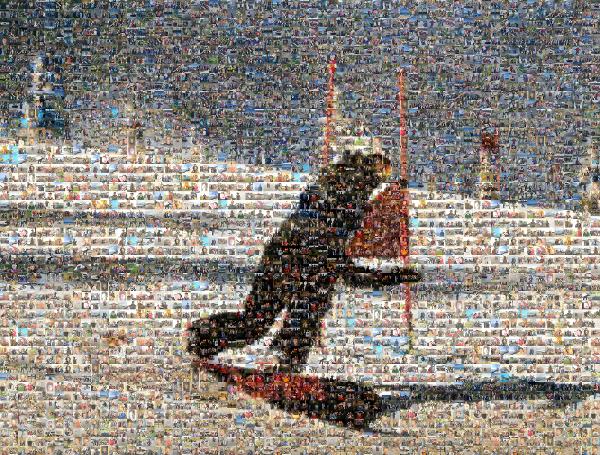 Snowboarder photo mosaic