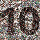 10 text bold simple numbers anniversary milestones