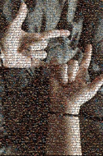 Hands photo mosaic