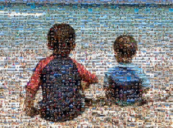 Brothers on the Beach photo mosaic