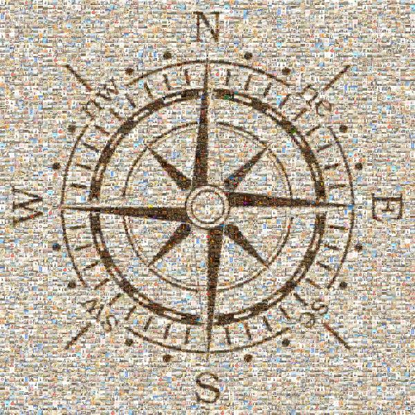 Compass photo mosaic