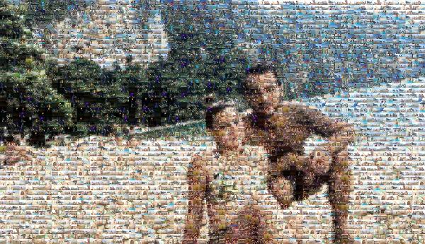Couple at the Beach photo mosaic