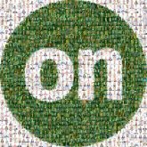 On Logo logos emblems shapes words names titles letters text fonts circles