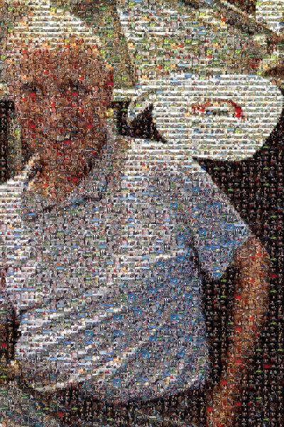 Man on the Train photo mosaic