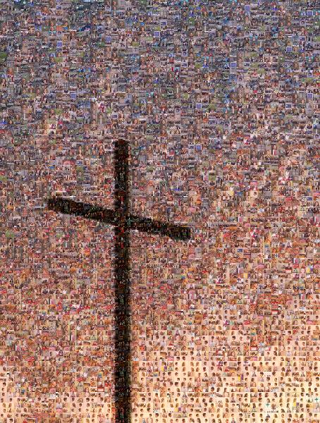Cross at Sunset photo mosaic