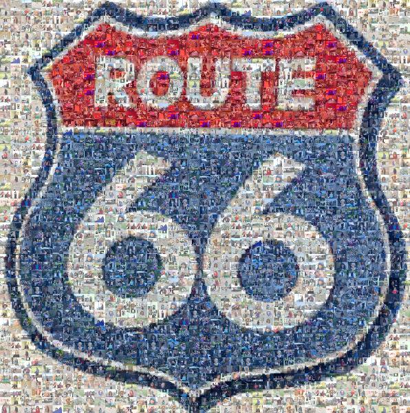 Route 66 Sign photo mosaic