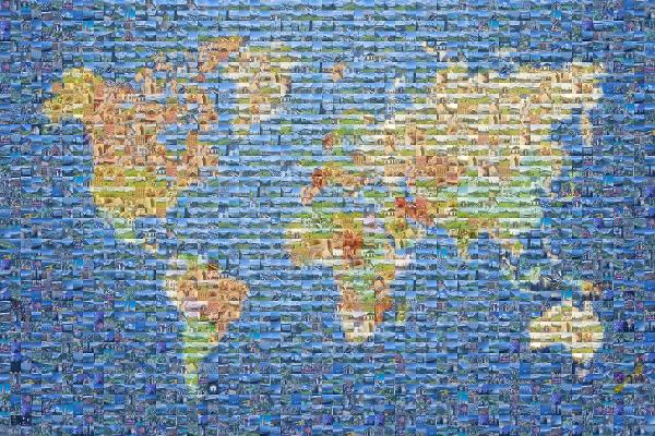 Map of the World photo mosaic