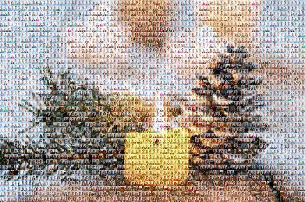 Christmas ornament photo mosaic