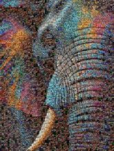 African elephants African elephants Painting Art Elephant Colorful Elephant Canvas Image Artwork Drawing Oil painting Indian elephant Terrestrial animal Working animal Tusk Modern art Graphics Graphic design