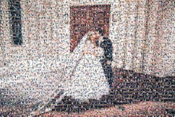Wedding dress photo mosaic