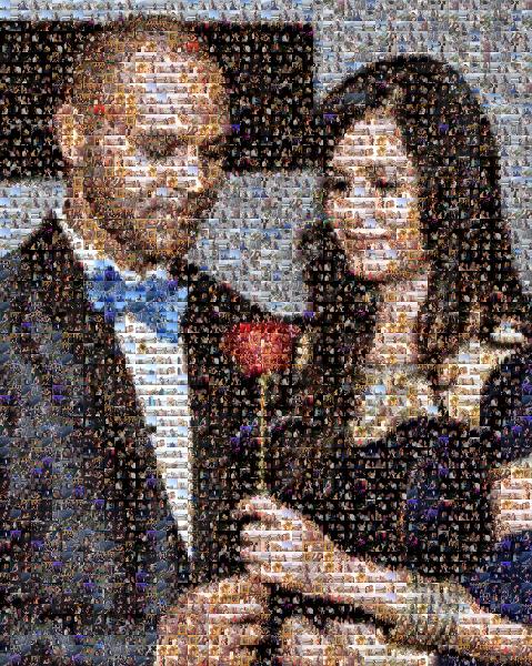 Newlyweds in a Tender Moment photo mosaic