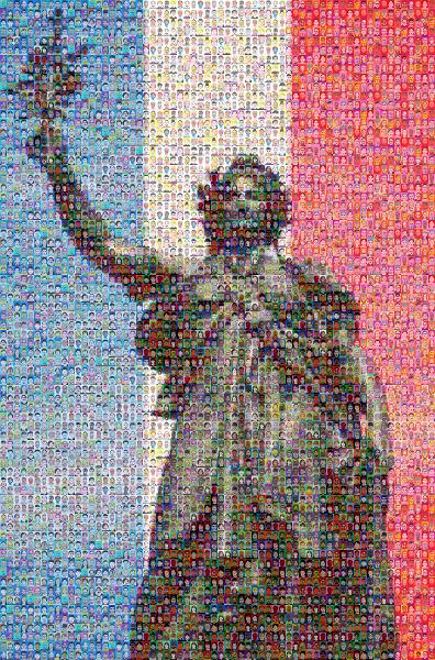 French Statue photo mosaic