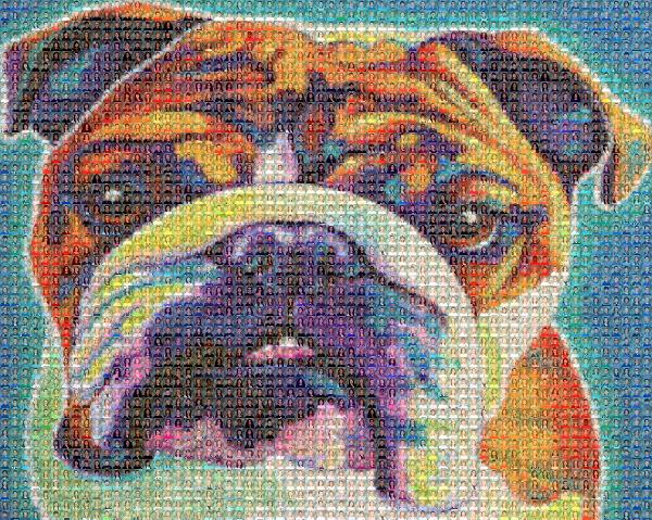 Stylized Bulldog photo mosaic