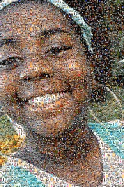 Happy Young Woman photo mosaic