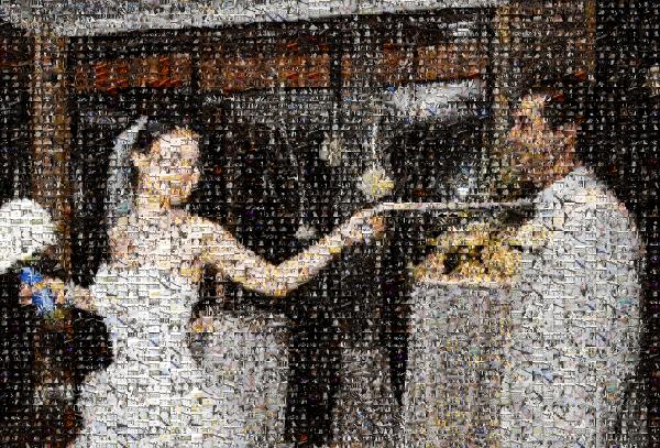 Wedding reception photo mosaic