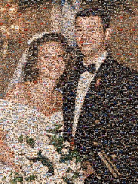 Wedding reception photo mosaic