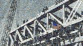 Image Photograph The Austin Company Stock photography Photography Getty Images Chicago History Museum Architecture Bridge Girder bridge Black-and-white Nonbuilding structure Stadium Steel Trestle Monochrome