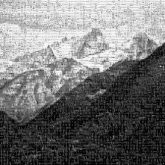 Mountainous landforms Mountain range White Black Black-and-white Monochrome photography Sky Highland Ridge