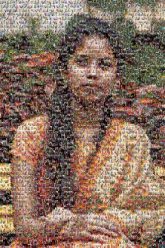 Navel Lady Sari Trunk Abdomen Sitting