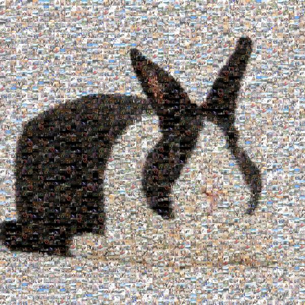 Domestic rabbit photo mosaic