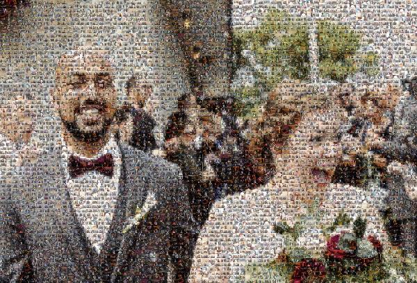 Wedding photo mosaic