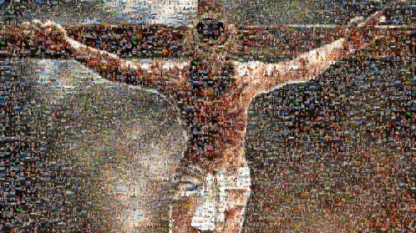 Crucifix photo mosaic