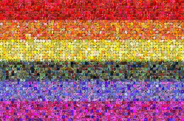 Rainbow flag photo mosaic