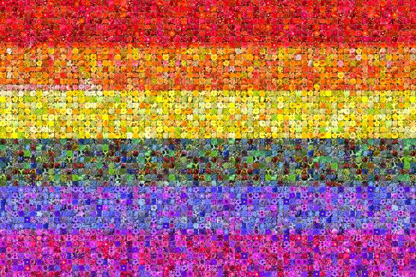 Rainbow flag photo mosaic