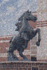 Stallion Mustang Statue Facade Sculpture Horse Landmark Monument Art Architecture Metal Stock photography