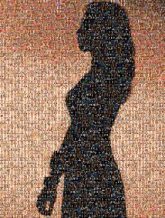 Silhouette Silhouette Image Photograph Graphics Photography Drawing stock.xchng Illustration Art Stock photography Shoulder Beauty Standing Orange Waist People in nature Backlighting Evening Sunset
