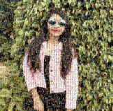 Hair Glasses Hair coloring Sunglasses Health Black hair Eyewear Clothing Pink Outerwear Lip Cool Jacket