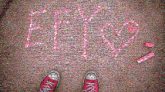 Pink Heart Footwear Love Font Chalk Human body Leg Shoe