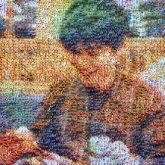 Hair coloring Watercolor painting Art Painting Acrylic paint Hair coloring Paint Purple Ear Shirt Style Colorfulness Plaid Pattern Tartan Portrait photography Water bottle